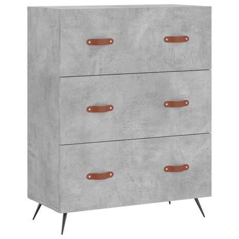 Ladekast 69,5x34x90 cm bewerkt hout betongrijs 2