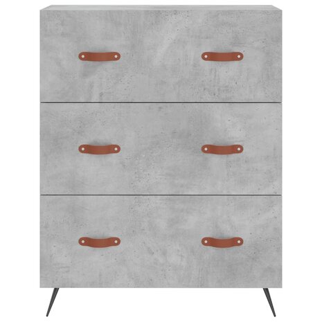 Ladekast 69,5x34x90 cm bewerkt hout betongrijs 5