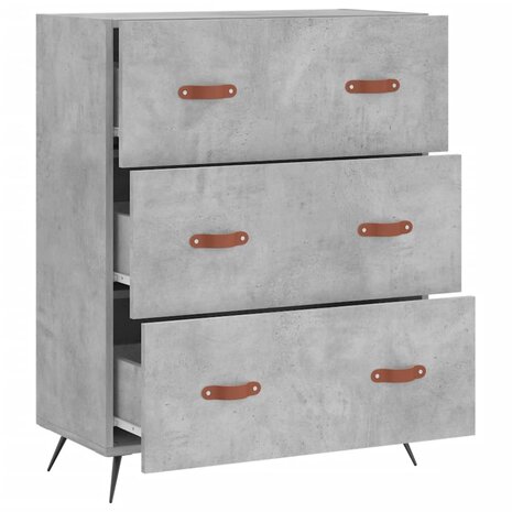 Ladekast 69,5x34x90 cm bewerkt hout betongrijs 6