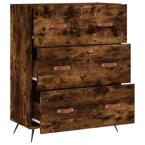 Ladekast 69,5x34x90 cm bewerkt hout gerookt eikenkleurig 6