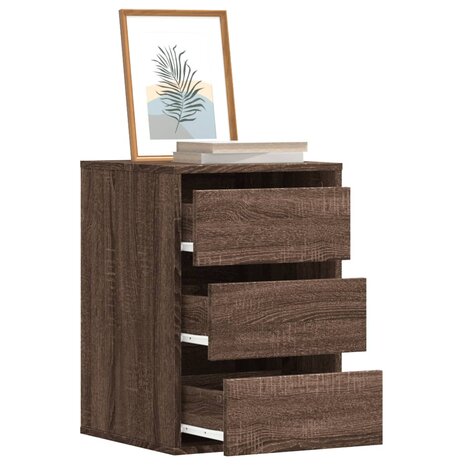 Ladekast 40x41x58 cm bewerkt hout bruin eikenkleurig 1
