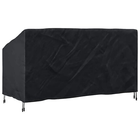 Tuinbankhoes Zwart 205 x 85 x 65 / 94 cm 420D stof 6