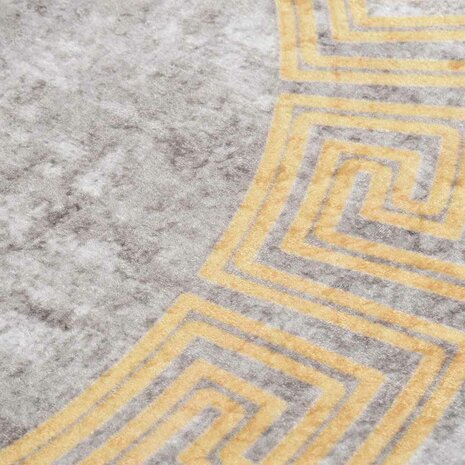 Vloerkleed wasbaar anti-slip ø120 cm grijs 4