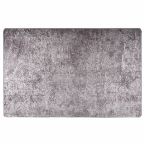Vloerkleed wasbaar anti-slip 80x150 cm grijs 1