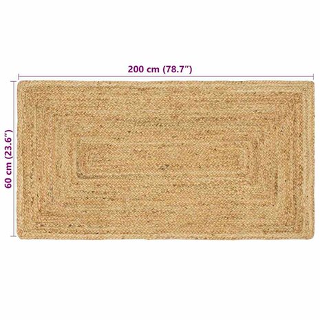 Tapijt Beige 60 x 200 cm Jute 8