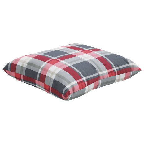 Bankkussens 4 stuks Rood Geruit Patroon 40x40 cm Stof 3