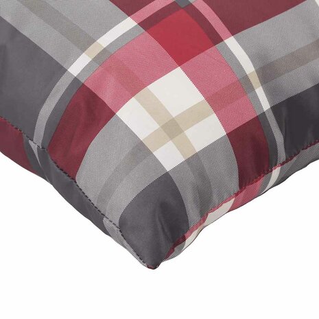 Bankkussens 4 stuks Rood Geruit Patroon 40x40 cm Stof 6