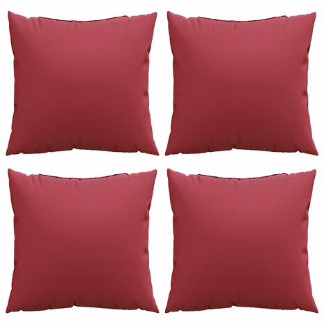 Bankkussens 4 stuks Wijnrood 60x60 cm Stof 4
