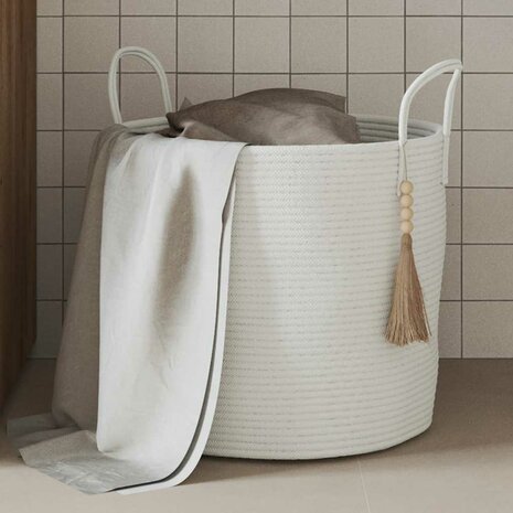Opbergmand Ø 40x35 cm katoen wit 1