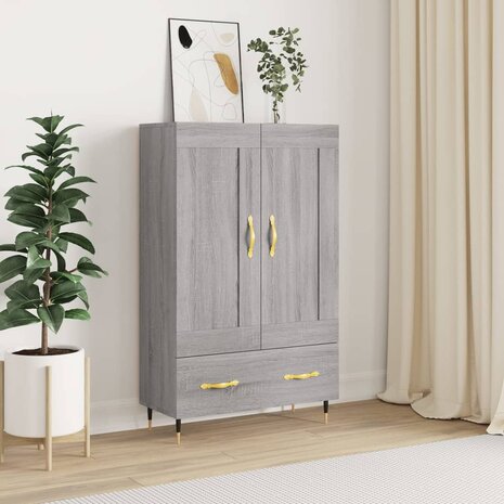 Hoge kast 69,5x31x115 cm bewerkt hout grijs sonoma eikenkleurig 1