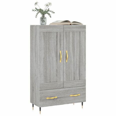 Hoge kast 69,5x31x115 cm bewerkt hout grijs sonoma eikenkleurig 3