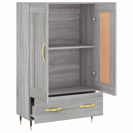 Hoge kast 69,5x31x115 cm bewerkt hout grijs sonoma eikenkleurig 6