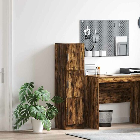 Hoge Kast Gerookt eiken 31.5 x 32 x 124 cm Bewerkt hout 1