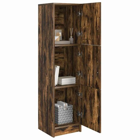 Hoge Kast Gerookt eiken 31.5 x 32 x 124 cm Bewerkt hout 3