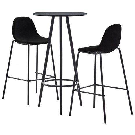 3-delige Barset stof zwart 1