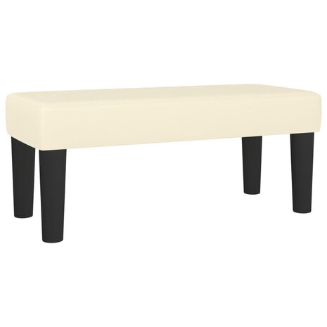 Bankje 70x30x30 cm kunstleer crèmekleurig 2