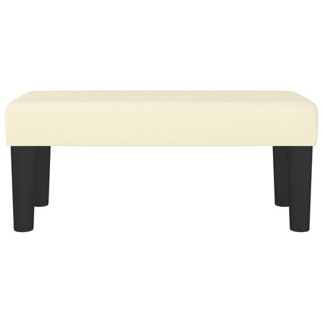 Bankje 70x30x30 cm kunstleer crèmekleurig 3