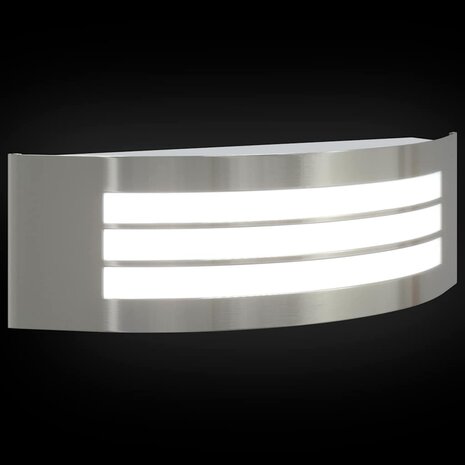 Buitenwandlamp Zilver 32 x 10 x 10 cm Roestvrij staal 9