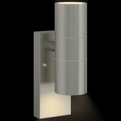 Buitenwandlamp Zilver 7 x 10 x 22 cm Roestvrij staal 9