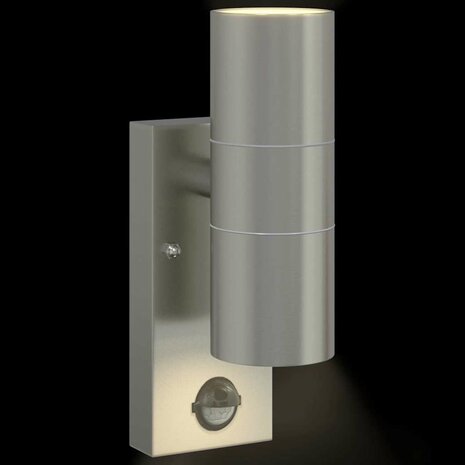Buitenwandlamp Zilver 7 x 10 x 22 cm Roestvrij staal 9