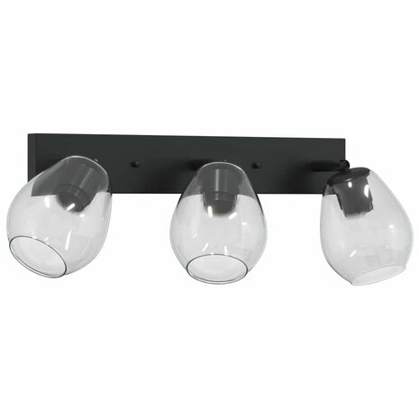 Plafondlamp met verstelbare glazen lampenkap E27 antraciet 2