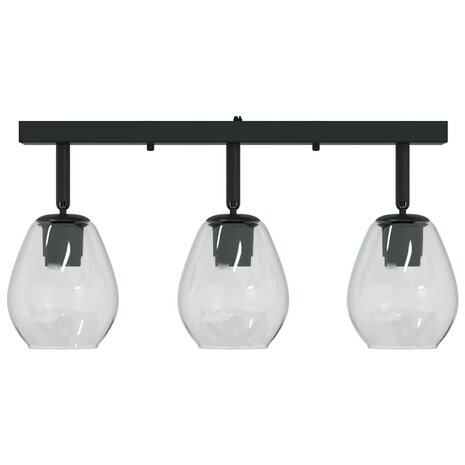 Plafondlamp met verstelbare glazen lampenkap E27 antraciet 3