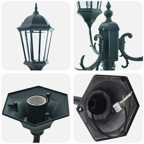 Tuin Lantaarnpaal Donkergroen Aluminium, Glas 4