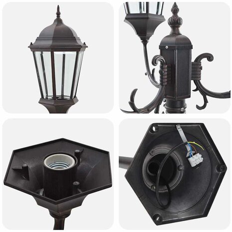 Tuin Lantaarnpaal Brons Aluminium, Glas 5