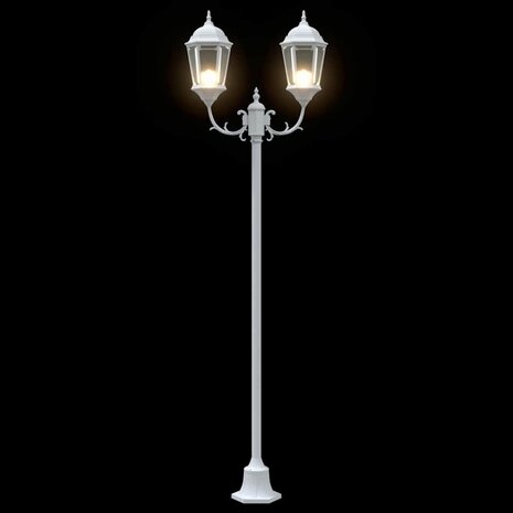 Tuin Lantaarnpaal Wit Aluminium, Glas 6