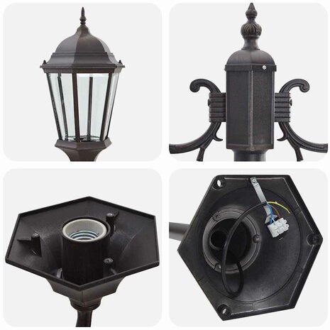 Tuin Lantaarnpaal Brons Aluminium en Glas 5