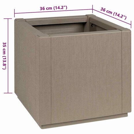Tuin Bloempot Grijs 36 x 36 x 35 cm Polypropyleen 8