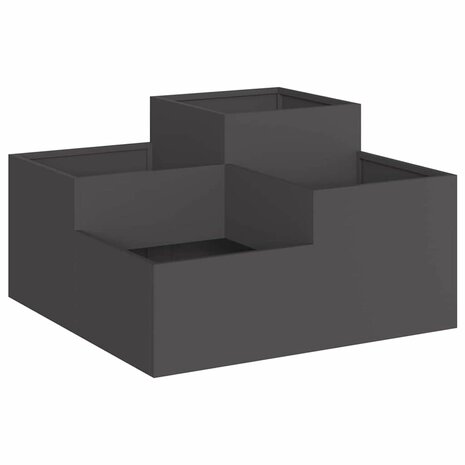 Tuin Bloempot Zwart 80 x 80 x 48 cm Staal 2