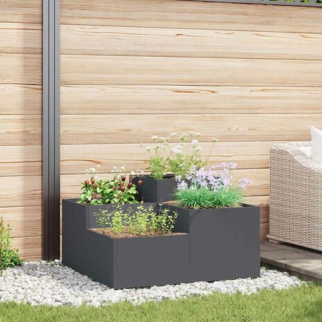 Tuin Bloempot Antraciet 80 x 80 x 48 cm Staal 1