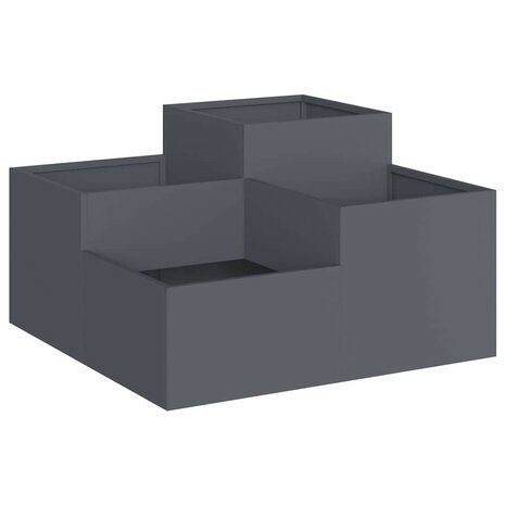 Tuin Bloempot Antraciet 80 x 80 x 48 cm Staal 2
