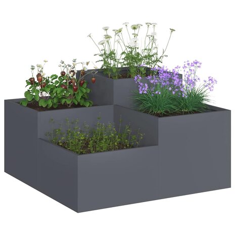 Tuin Bloempot Antraciet 80 x 80 x 48 cm Staal 3