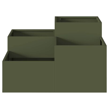 Tuin Bloempot Olijfgroen 80 x 80 x 48 cm Staal 6