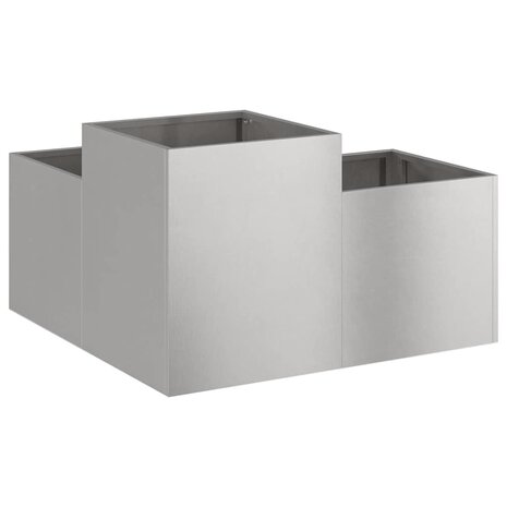 Tuin Bloempot Zilver 80 x 80 x 48 cm Roestvrij staal 5