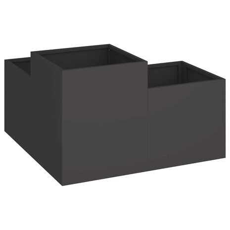 Tuin Bloempot Zwart 100 x 100 x 48 cm Staal 4