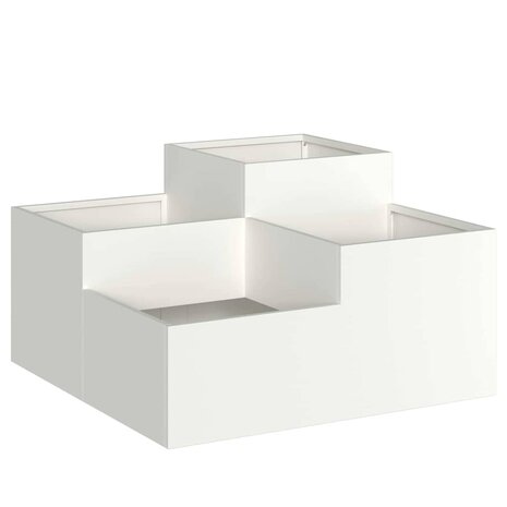 Tuin Bloempot Wit 100 x 100 x 48 cm Staal 2