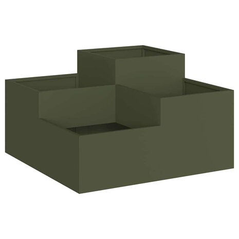 Tuin Bloempot Olijfgroen 100 x 100 x 48 cm Staal 2