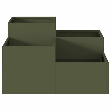 Tuin Bloempot Olijfgroen 100 x 100 x 48 cm Staal 7