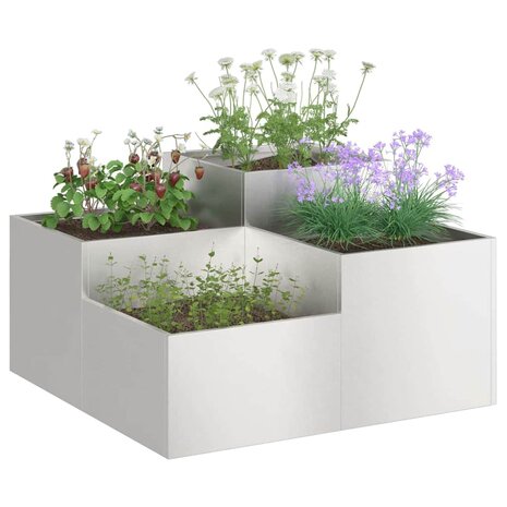 Tuin Bloempot Zilver 100 x 100 x 48 cm Roestvrij staal 3