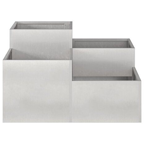 Tuin Bloempot Zilver 100 x 100 x 48 cm Roestvrij staal 6