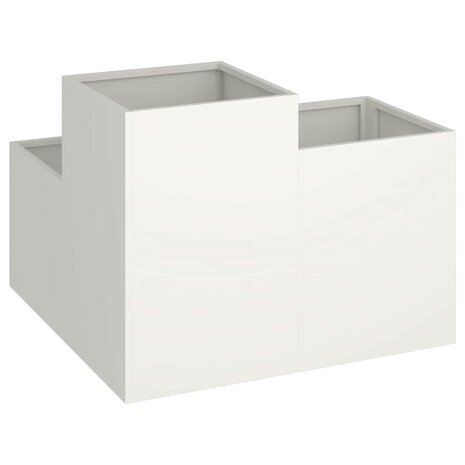 Tuin Bloempot Wit 80 x 80 x 60 cm Staal 5