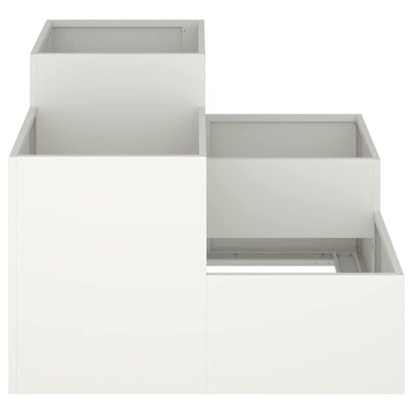 Tuin Bloempot Wit 80 x 80 x 60 cm Staal 7