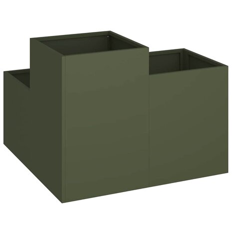 Tuin Bloempot Olijfgroen 80 x 80 x 60 cm Staal 5