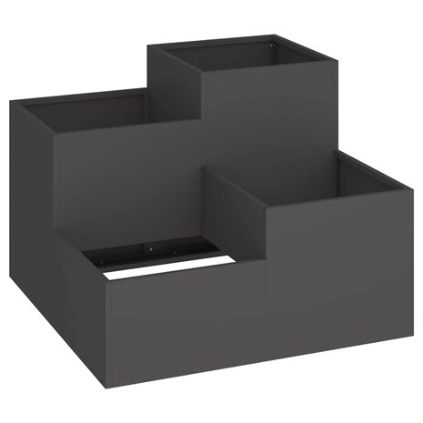 Tuin Bloempot Zwart 100 x 100 x 60 cm Staal 2