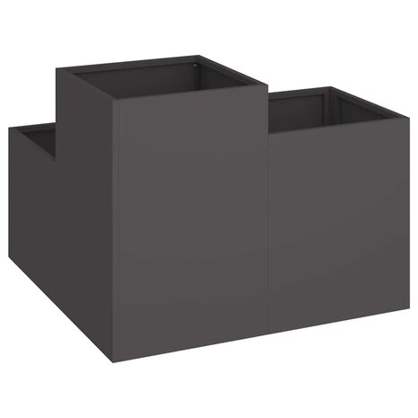 Tuin Bloempot Zwart 100 x 100 x 60 cm Staal 5