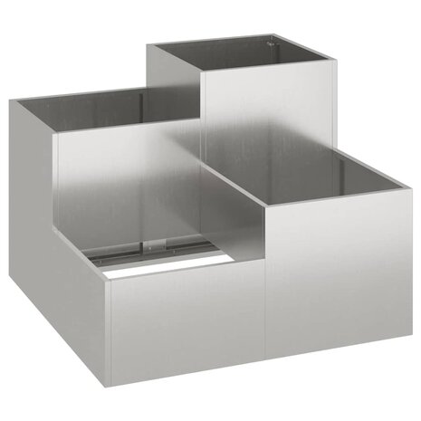 Tuin Bloempot Zilver 100 x 100 x 60 cm Roestvrij staal 2