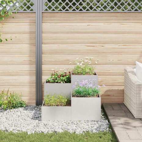 Tuin Bloempot Zilver 100 x 100 x 60 cm Roestvrij staal 4